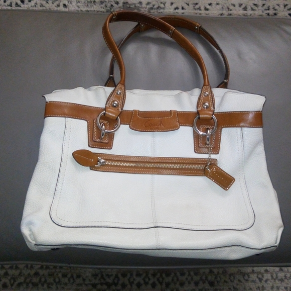 Coach Penelope Leather Top Handle Satchel Shoulder Bag w Ruffle Trim F14682 - Picture 3 of 14